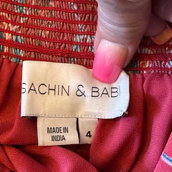 Sachin + Babi The‎ Kara Red floral Ruched Tiered Maxi Dress - Picture 9 of 14